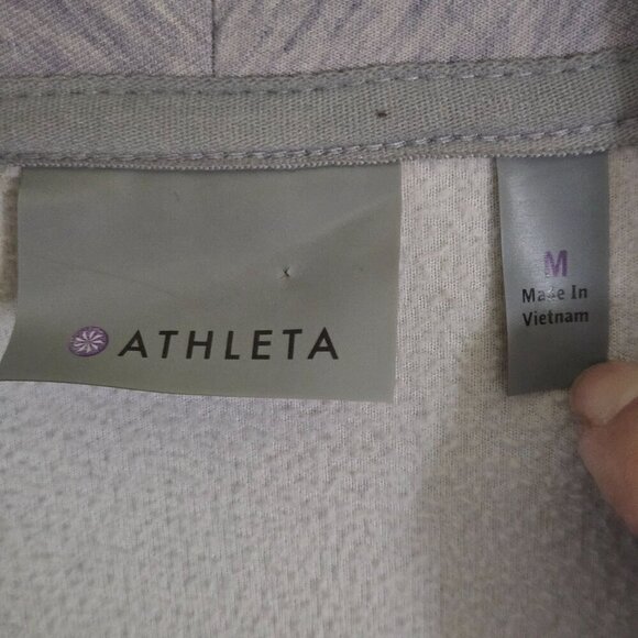 Athleta Softtech Cya Gray Asymmetric Zip Jacket Pockets Thumb Holes Size M - Picture 6 of 7